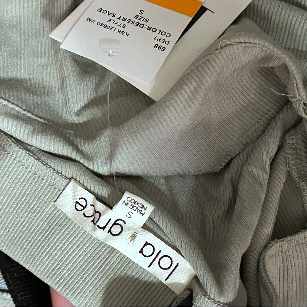 new sage green cinched midi skirt - Picture 3 of 3